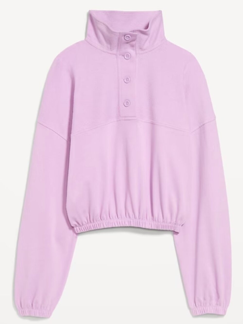 Button-Up Funnel-Neck Sweatshirt